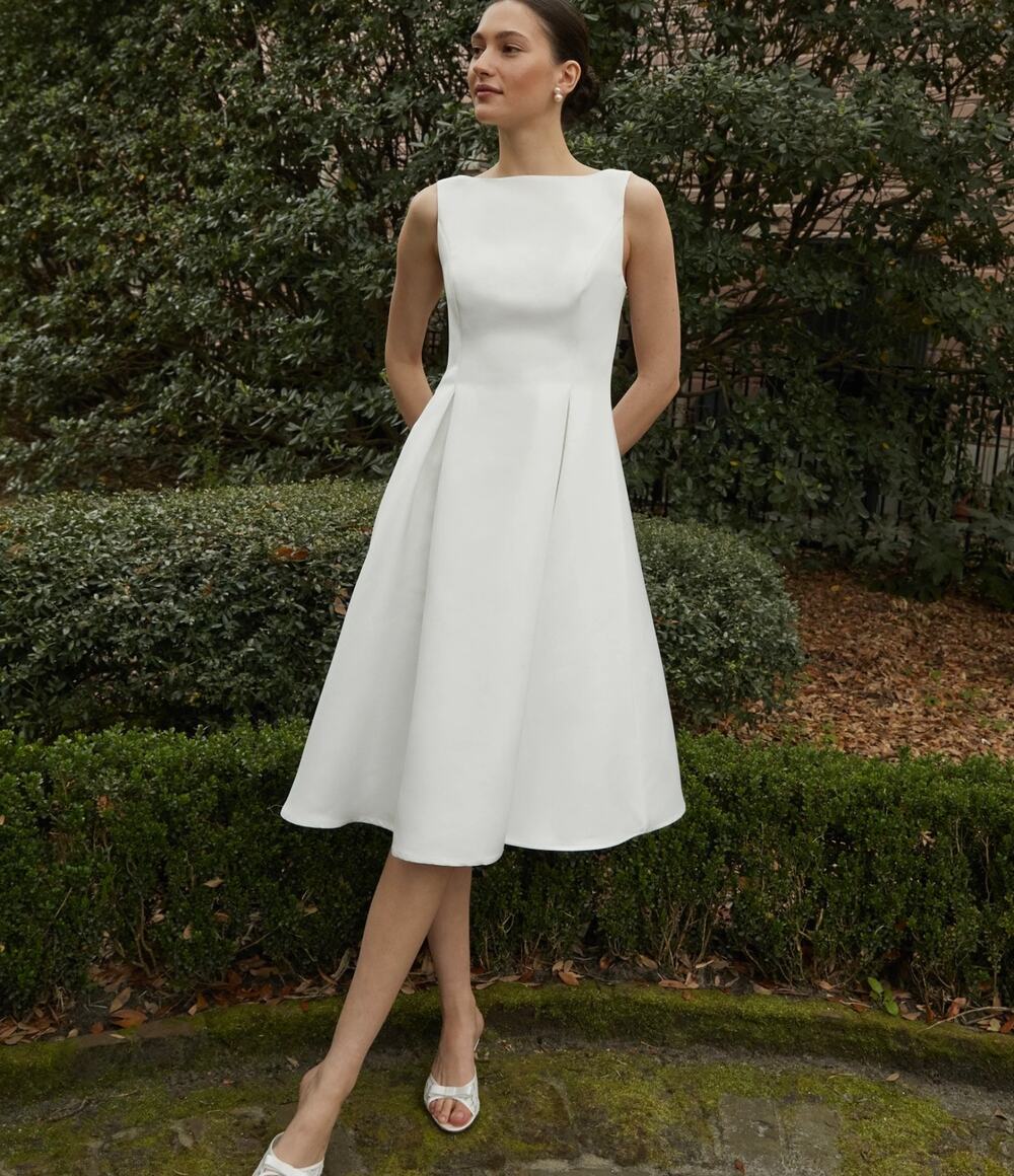New O.P.T few Moda Jolie  white tea bridal Dress O.P.T $222 sz 4